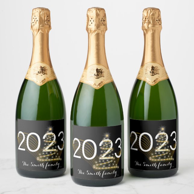 Önskar lycklig och ett framgångsrikt nytt år vin-a (Flaskor)