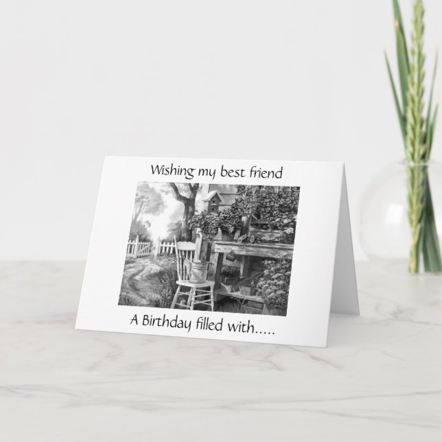 ÖNSKAR MIN BÄSTA VÄNENDE BIRTHDAY MED JÖ KORT (Framsida)