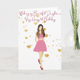 Önskar min dotter mycket Lycklig 18 födelsedag Kort