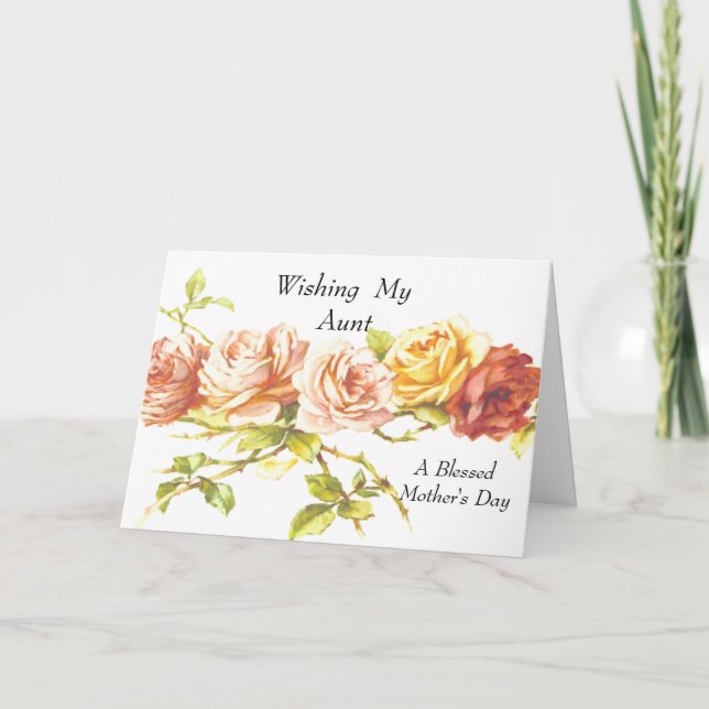 Önskar min Moster en välsignad Mors dag Kort (Framsida)