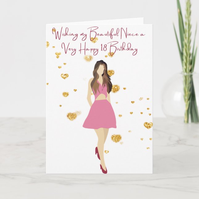 Önskar min systerdotter mycket Lycklig 18 födelsed Kort (Framsida)