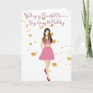 Önskar min systerdotter mycket Lycklig 18 födelsed Kort