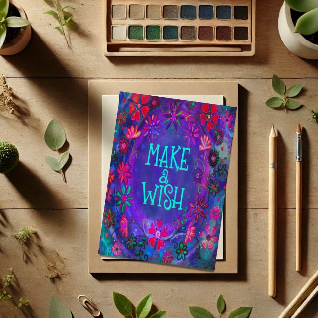 Önskar Sötens Lila Blommigt Födelsedag Lycklig Kort (Skapare uppladdad)