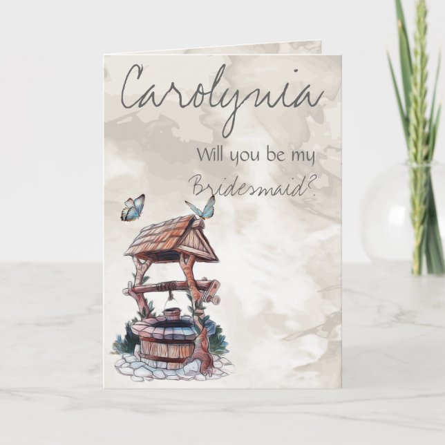 ÖNSKAR VÄL BRIDESMAID INBJUDAN (Framsida)