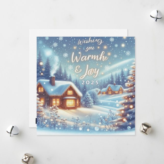 Önskar värme och glädje för 2025 julkort (Fram/Back In Situ)