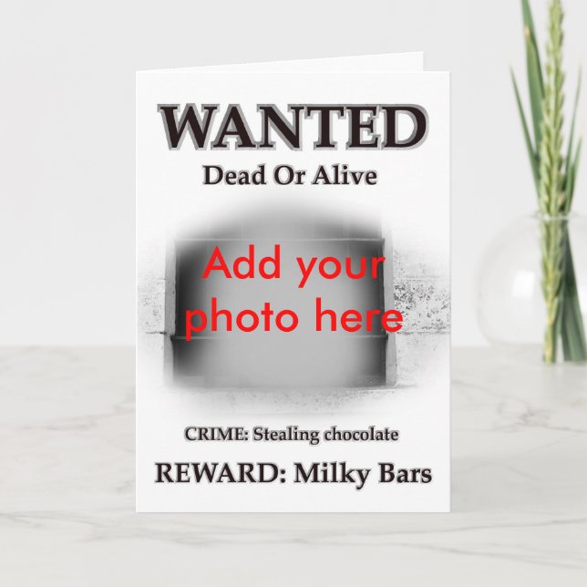 Önskat brottsligt foto för fång för kort (Framsida)