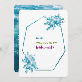 Önskat Önskat för Ocean Blue Blommigt Inbjudningar