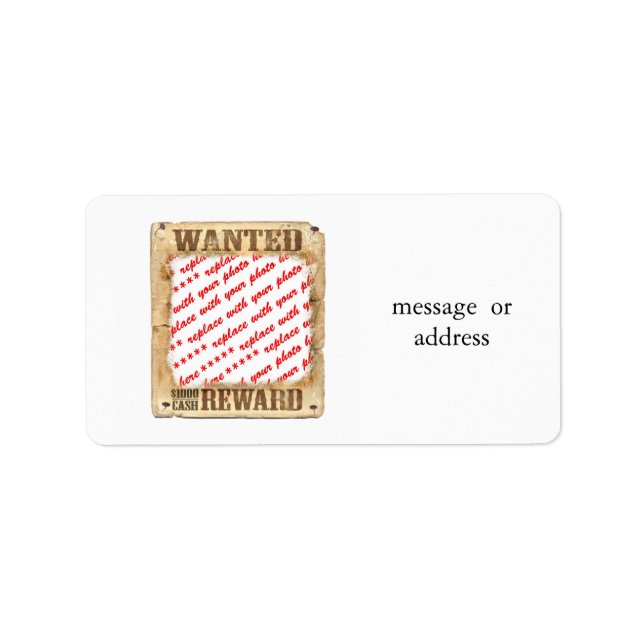 ÖNSKAT Poster Photo Ram Adressetikett (Framsidan)