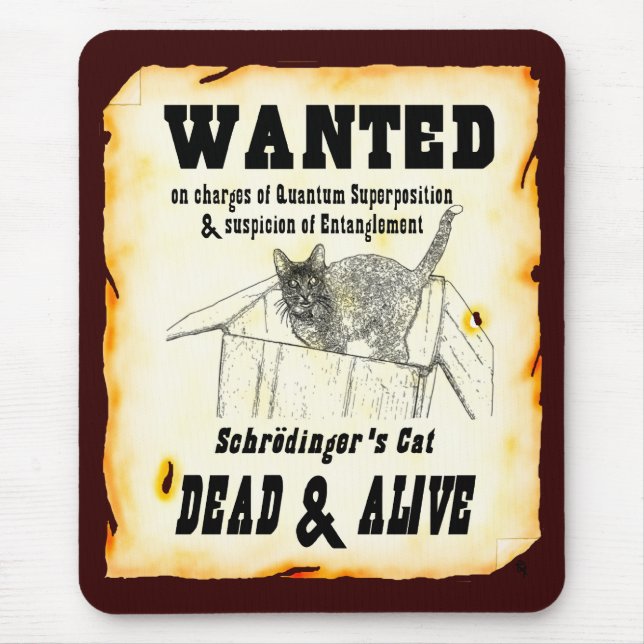 "ÖNSKAT: Schrodingers katt" Mousepad Musmatta (Framsidan)