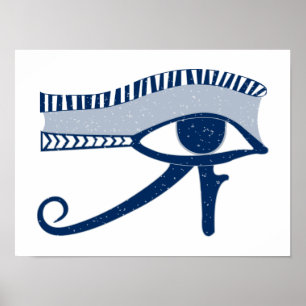 Önskat utseende blå Öga i Horus Lucky Symbol Poster