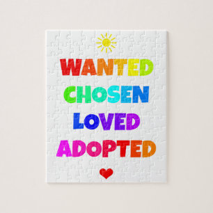 Önskat valt älskat adoptiv- adoptiondagparty pussel