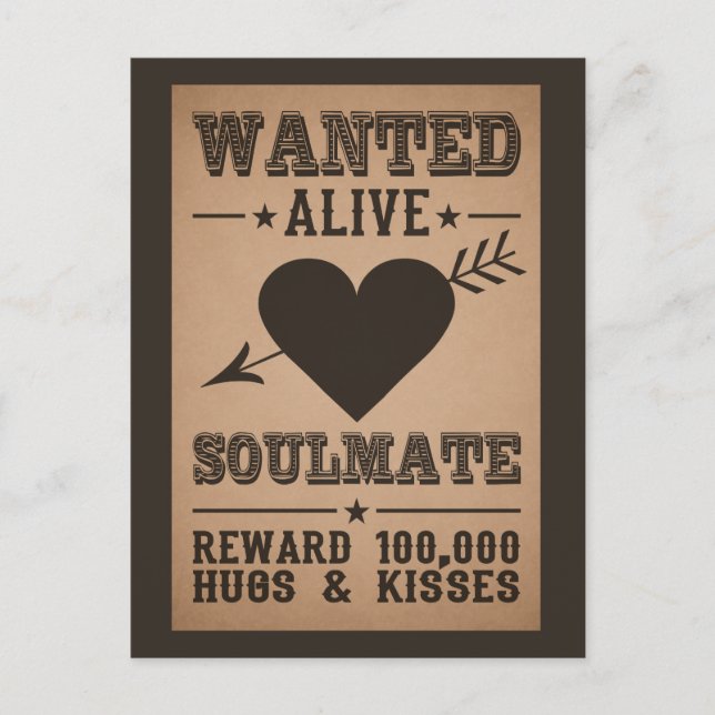 ÖNSKAT VID LIV: SOULMATEvykort Vykort (Framsida)