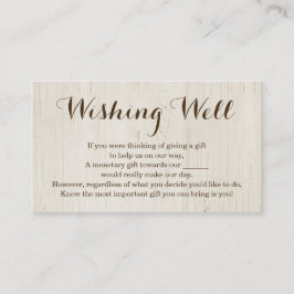 Önskebrunn för bröllopsinbjudan - Rustik Tilläggskort