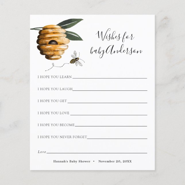 Önskekort för bebis till bikort (Framsida)