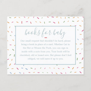 Önskekort för bokinsats vid baby shower inbjudan vykort