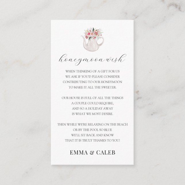 Önskekort för smekmånadspengar tilläggskort (Framsida)