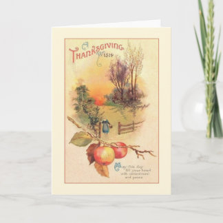 Önskekort för Thanksgiving av vintage Helgkort