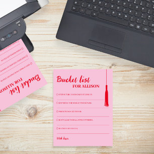 Önskelista Rosa Röd Examen Tassel Rådkort Inbjudningar