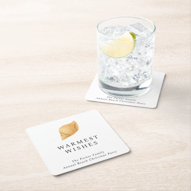 Önskemål Beach Modern jul - varmaste Underlägg Papper Kvadrat (Insitu)