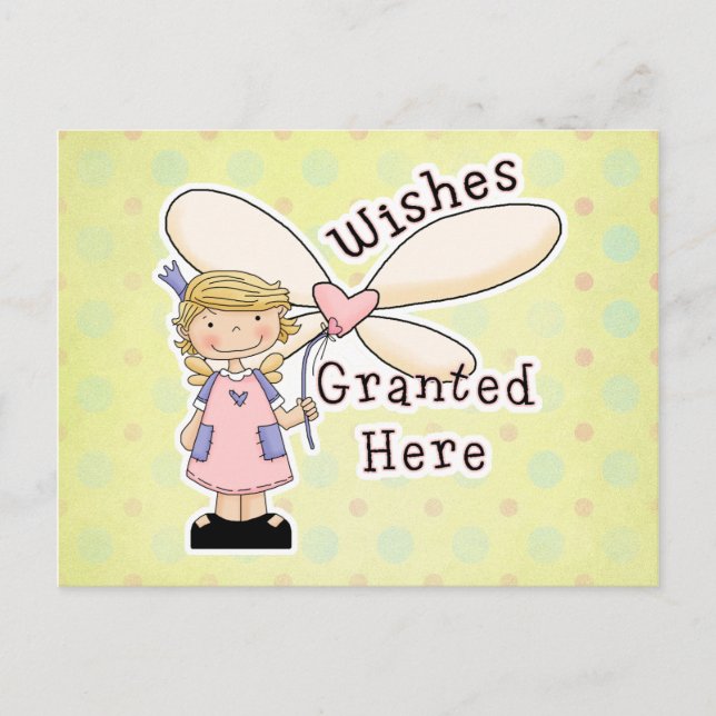 Önskemål Beviljat Fairy Godmor Vykort (Framsida)