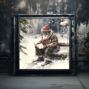 Önskemål Black Santa List Poster