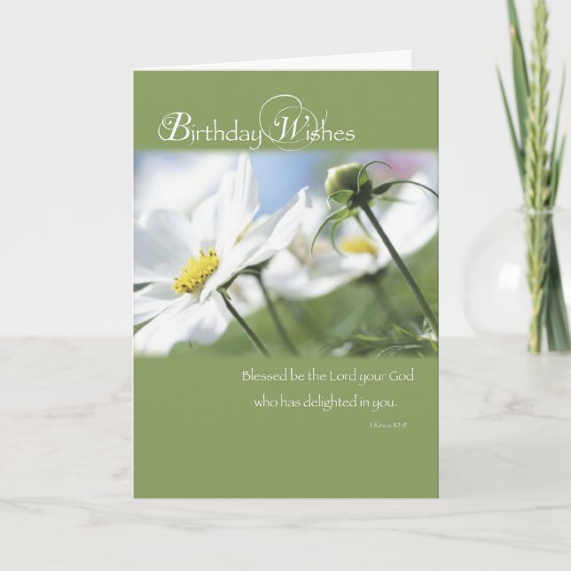 Önskemål, blommor, Religiösa Kort (Framsida)