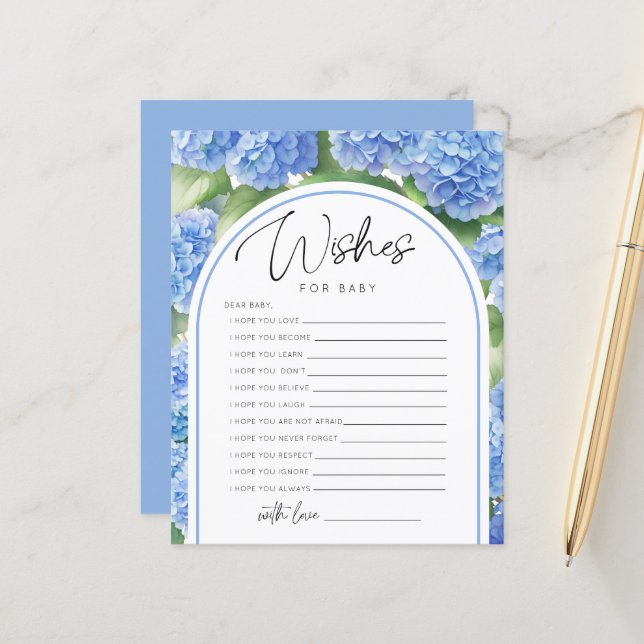 Önskemål Blue Hydrangea Det är ett pojkbabyspel (Fram/Back In Situ)