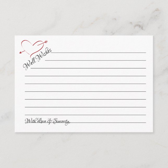 Önskemål Bröllop Pierced Hearts "Burk Cards" Rådkort (Framsida)