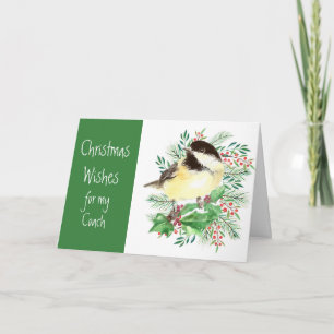 Önskemål Chickadee Bird Coach Helgkort