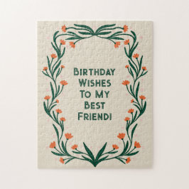 Önskemål Elegant vid födelsedagen, Blommigten Ram Pussel