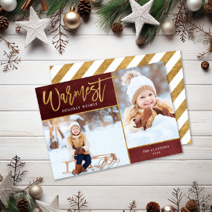 Önskemål Faux Gold Foil 2 Photo (varmstartsfoto) Julkort