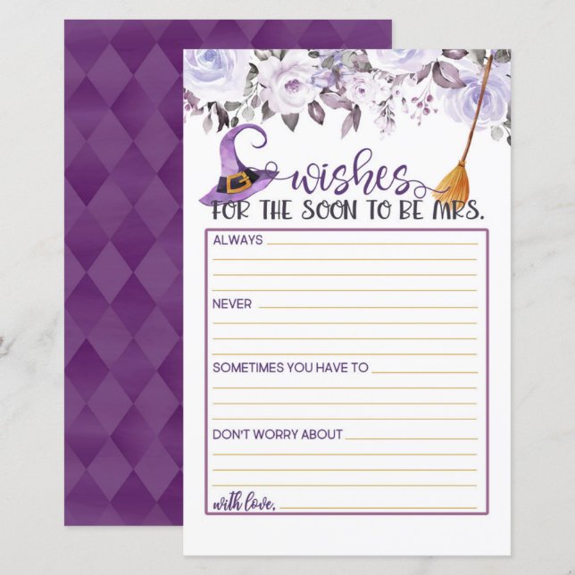 Önskemål för att hon snart ska vara mrs. (Fram/baksida)