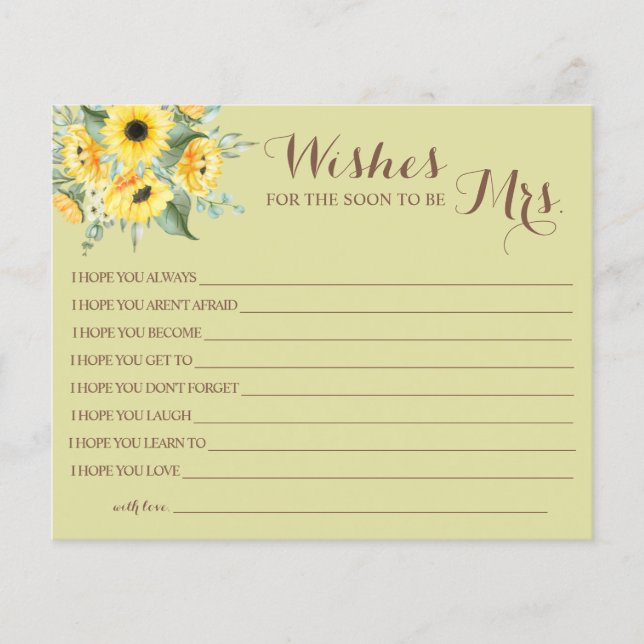 Önskemål för att snart bli fru Möhippa kort F Flygblad (Framsidan)