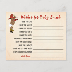 Önskemål för Baby AA Fireman Baby Shower Card Flygblad