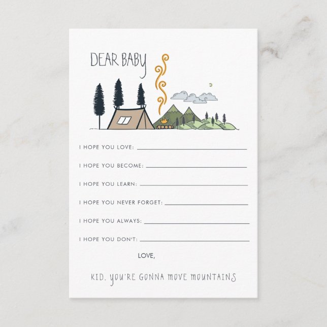 Önskemål för Baby Advice Card | Äventyr Begins Tilläggskort (Framsida)