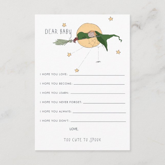 Önskemål för Baby Advice Card | Cute Witch Tilläggskort (Framsida)