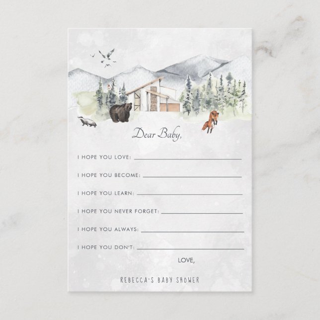 Önskemål för Baby Advice Card | Skogsskog Tilläggskort (Framsida)