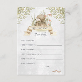 Önskemål för Baby Advice Card | Woodland Hedgehog Tilläggskort