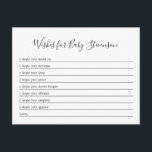 Önskemål för Baby, ANY FÄRG BAKGRUND! Vykort<br><div class="desc">Få dina gäster att fylla i Önskemål för Baby-kort vid duschen och spara dem med ditt barn när de blir äldre. Bakgrunden färg kan ändras till vad du vill (eller lämna den vit). Se vår Färg Changable-samling för mer information. Kontakta mig på info@lemontreecards.com om du vill begära matchande objekt som...</div>