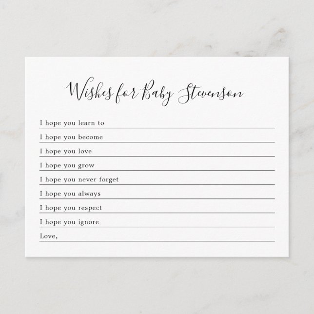 Önskemål för Baby, ANY FÄRG BAKGRUND! Vykort (Framsida)