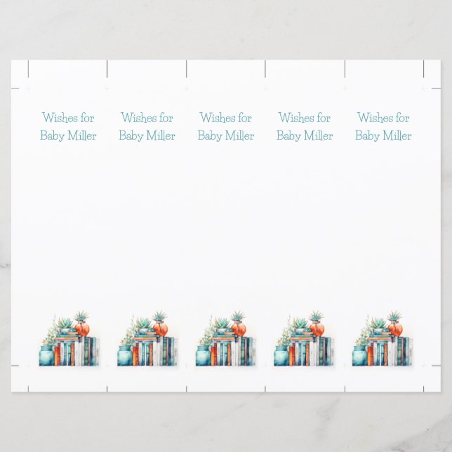 Önskemål for Baby, Baby Shower Keepsak, bokmärke (Framsida)