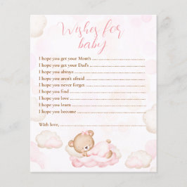 Önskemål för Baby Bear Rosa Baby Shower Game