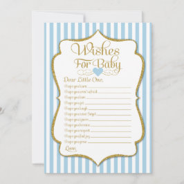 Önskemål för Baby blue Guld Boy-babyskor Inbjudningar
