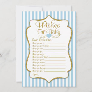 Önskemål för Baby blue Guld Boy-babyskor Inbjudningar