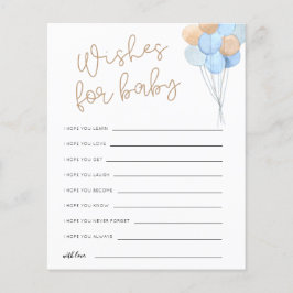 Önskemål för Baby blue kort för Tan-ballonger