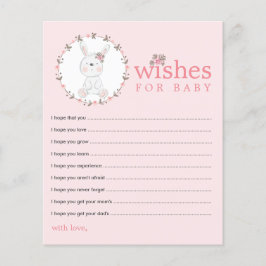 Önskemål för Baby Bunny Baby Shower Advice-kort