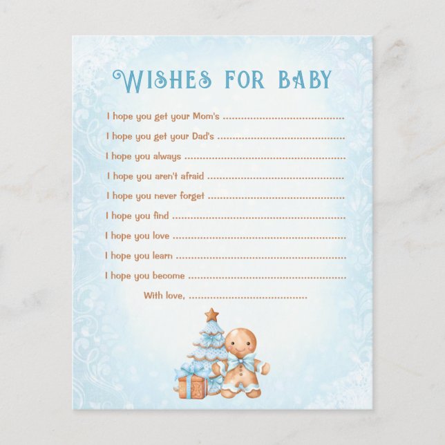Önskemål för Baby Card-juljusknappen Baby Shower (Framsida)