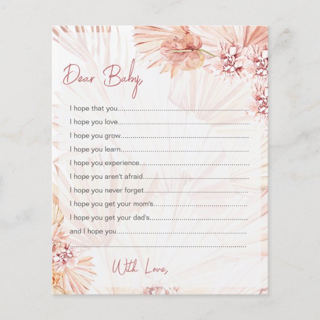 Önskemål för Baby Cards Boho  Shower Sprinkle (Framsida)