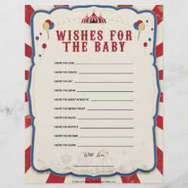 Önskemål för Baby [Cirkustema] Brevhuvud