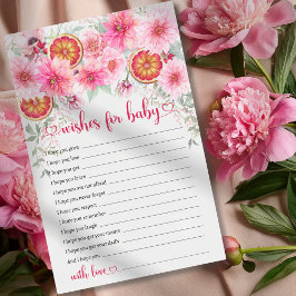 Önskemål for Baby Citrus Rosa Baby Shower Game